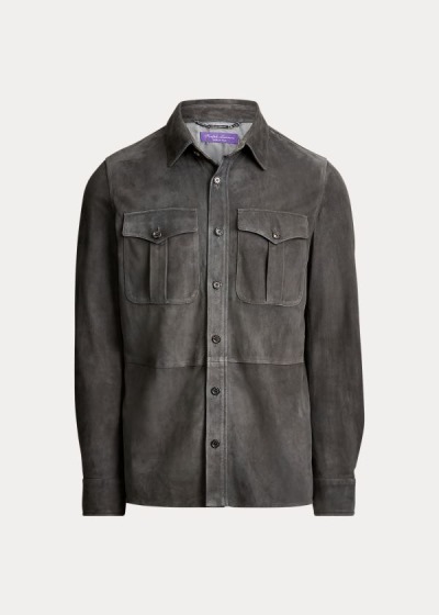 Ralph Lauren Suede Overshirt Herre Danmark (OHTWD5792)